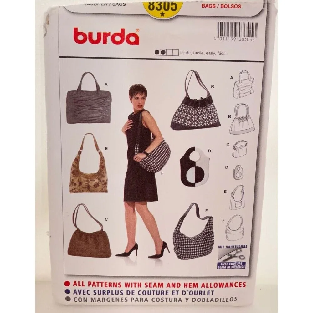 #8305 Burda Misses Bag Purse Handbag Sewing Pattern